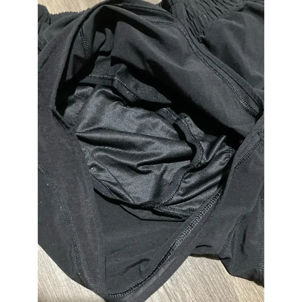 Aritzia Golden Black Running Shorts Elastic Waist Layered Size 4 Athletic Small